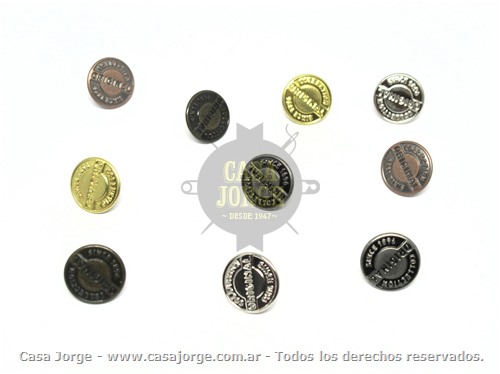 BOTONES DE JEAN MARCA EBERLE DE BRONCE NUMERO 17 DISEÑO POR CAJA DE 250 UNIDADES 18001IC04144650Z